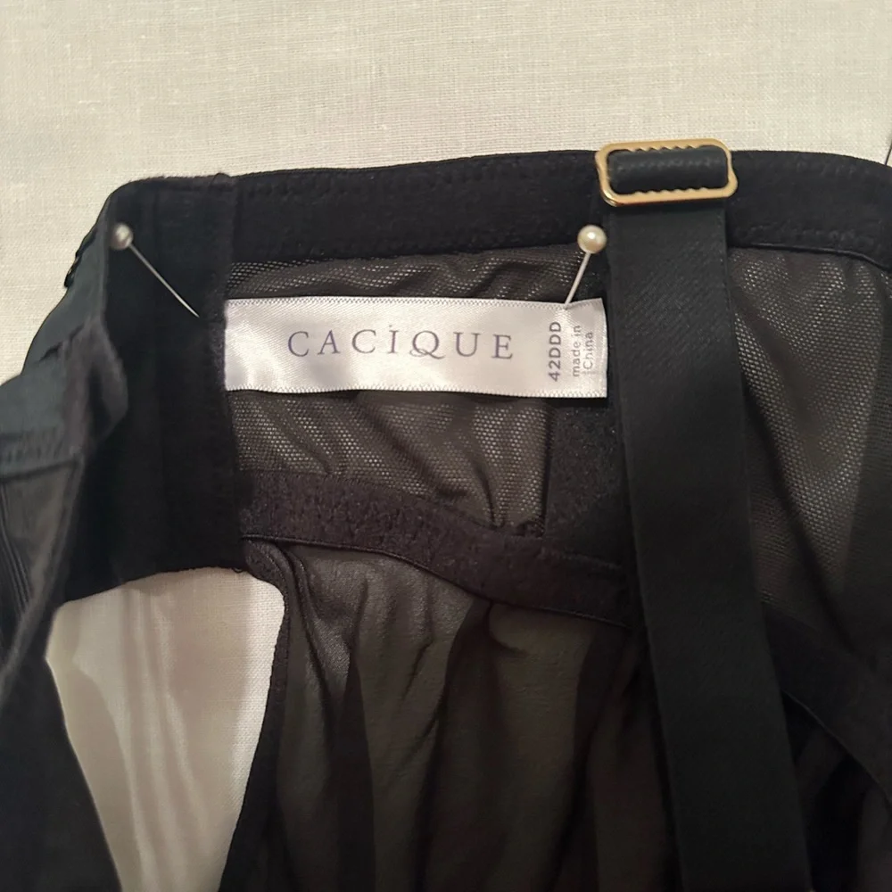 Cacique 42DDD Elegant Black and Red Lace Chemise nightie - Picture 7 of 8